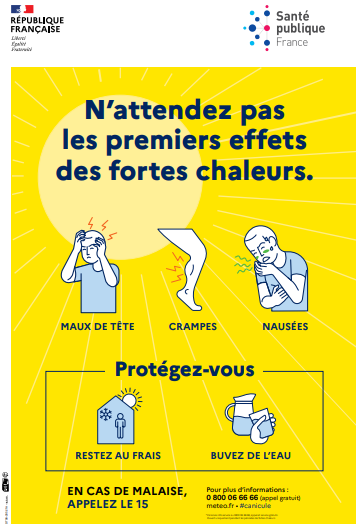 canicule protegez vous affiche tout public